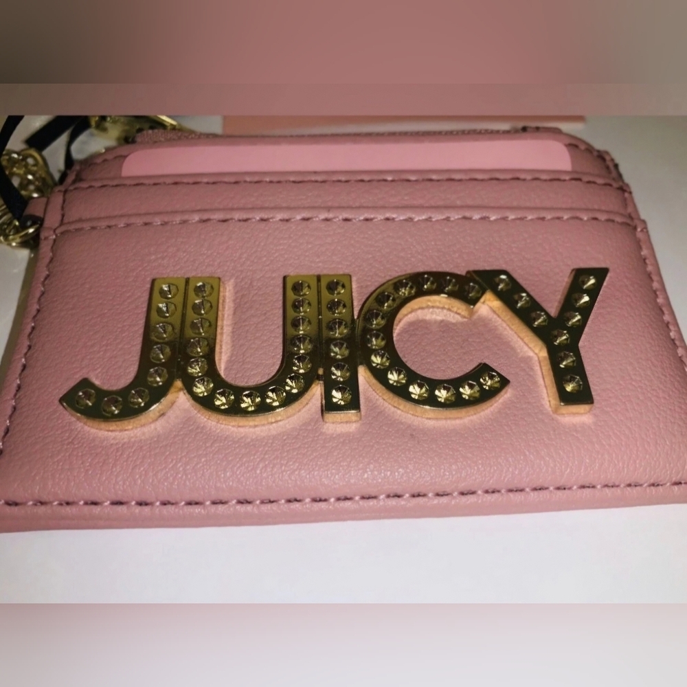 Juicy Couture Pink 'JUICY' Card Holder Keychain - Picture 2 of 3
